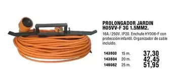 Oferta de Prolongador Jardin H05VV-F 3G 1.5MM2. por 37,3€ en ferrOkey