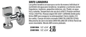 Oferta de Grifo Lavadora por 4,15€ en ferrOkey