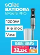 Oferta de Solac - Batidora BA5615  PRO por 32,22€ en Electrocash