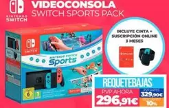 Oferta de Nintendo SWITCH - Videoconsola Switch Sports Pack  por 296,91€ en Electrocash