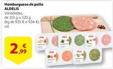 Oferta de Aldelis - Hamburguesa De Pollo por 2,99€ en Alcampo