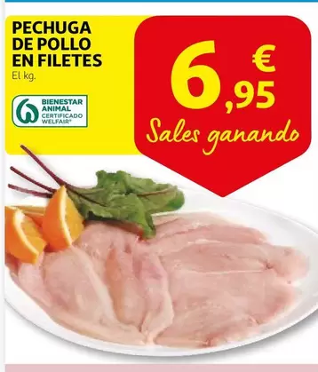 Oferta de Pechuga De Pollo En Filetes por 6,95€ en Alcampo