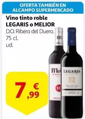 Oferta de Legaris - Vino Tinto Roble  O Melior por 7,99€ en Alcampo