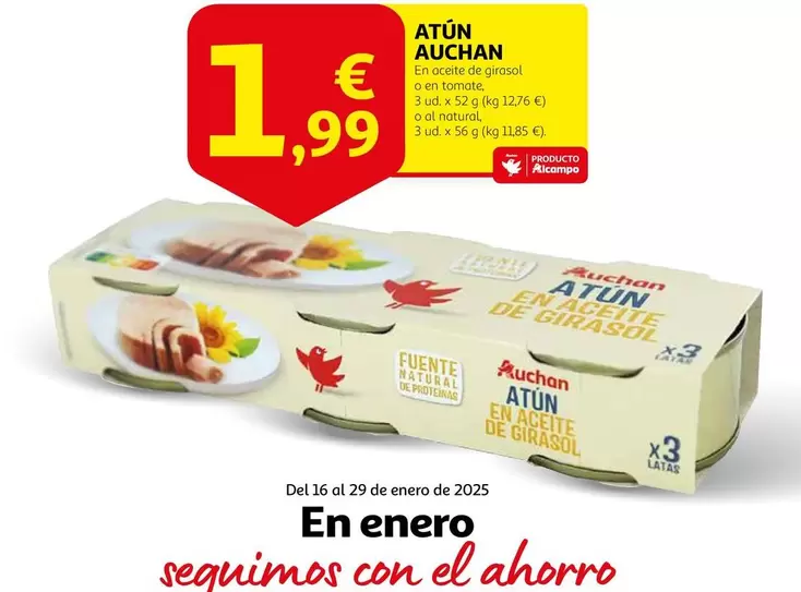 Oferta de Auchan - Atun por 1,99€ en Alcampo