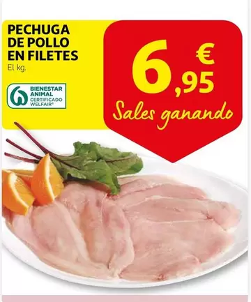 Oferta de Pechuga De Pollo En Filetes por 6,95€ en Alcampo