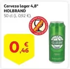 Oferta de Holbrand - Cerveza Lager por 0,46€ en Alcampo