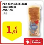 Oferta de Auchan - Pan De Molde Blanco Con Corteza por 1,51€ en Alcampo