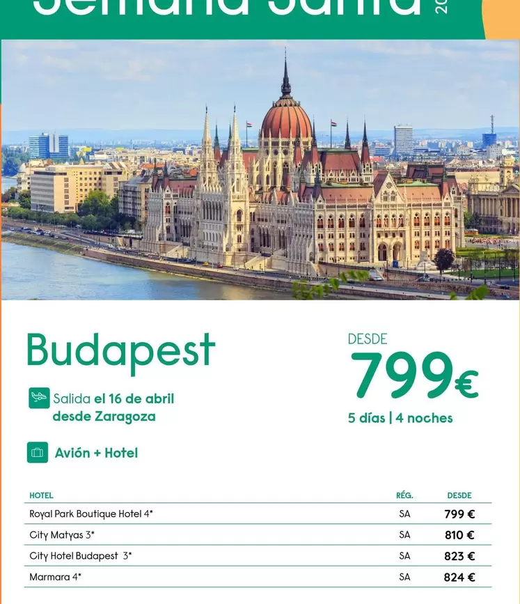 Oferta de Abril - Budapest por 799€ en Travelplan