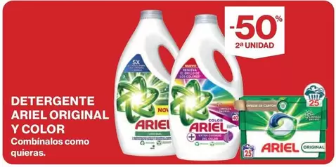 Oferta de Ariel - Detergente Original Y Color en El Corte Inglés