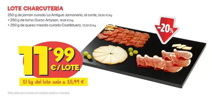 Oferta de Lote Charcuteria por 11,99€ en Ahorramas