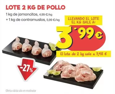 Oferta de Lote 2 Kg De Pollo por 3,99€ en Ahorramas