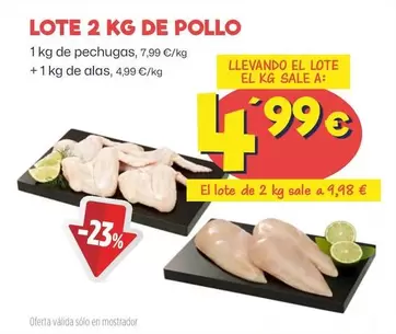 Oferta de Lote 2 Kg De Pollo por 4,99€ en Ahorramas