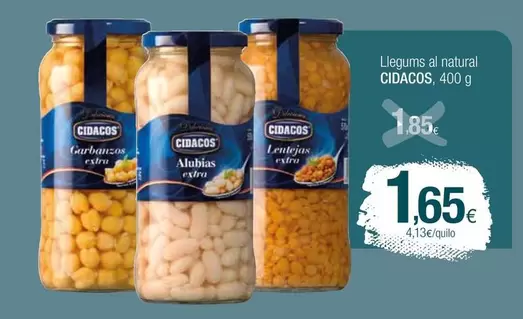 Oferta de Cidacos - Llegums Al Natural por 1,65€ en Condis