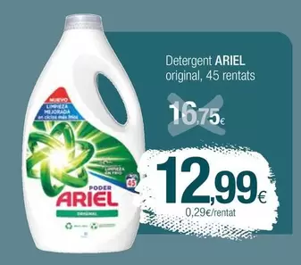 Oferta de Ariel - Detergent Original por 12,99€ en Condis