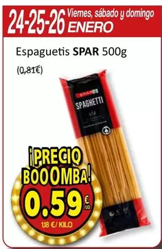 Oferta de Spar - Espaguetis por 0,59€ en SPAR