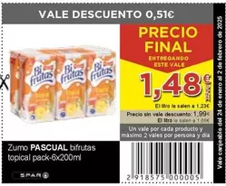 Oferta de Zumo Bifrutas por 1,48€ en SPAR