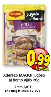 Oferta de Maggi - Aderezo Jugoso Al Horno Ajillo por 0,99€ en SPAR