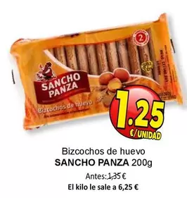 Oferta de Sancho Panza - Bizcochos De Huevo por 1,25€ en SPAR