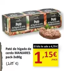 Oferta de Manjares - Paté De Higado De Cerdo por 1,15€ en SPAR