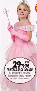 Oferta de Princesa Rosa Infantil por 29,99€ en DRIM