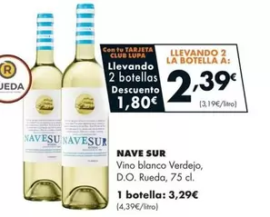 Oferta de Blanco - Vino  Verdejo, D.o. Rueda por 2,39€ en Supermercados Lupa