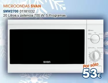 Oferta de Svan - Microondas SMV2700 01181032 por 53€ en Master Cadena