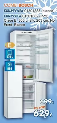 Oferta de Blanco - Combi Kgn39vwea por 629€ en Master Cadena