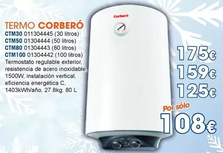 Oferta de Corberó - Termo CTM30 por 1,08€ en Master Cadena