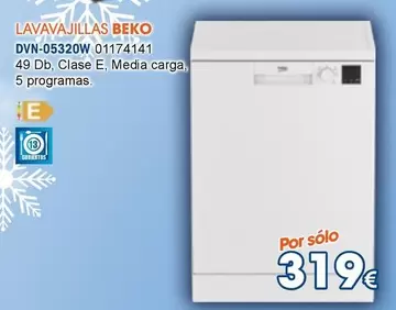 Oferta de Beko - Lavavajillas  DVN-05320W por 319€ en Master Cadena