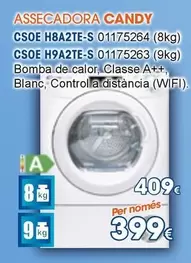 Oferta de Candy - Assecadora Csoe H8A2TE-S por 409€ en Master Cadena