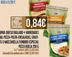 Oferta de Queso Rallado 4 Variedades por 0,84€ en Claudio