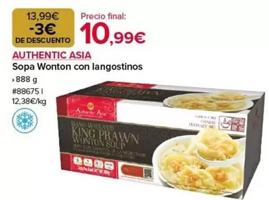 Oferta de Authentic - Sopa Wonton Con Langostinos por 10,99€ en Costco