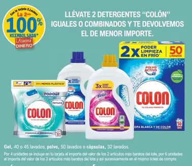 Oferta de Colon - Llévate 2 Detergentes 100% Iguales O Combinados Y Te Devolvemos El De Menor Importe en E.Leclerc