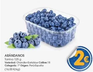 Oferta de Origen - Arándanos por 2€ en Supermercados Plaza