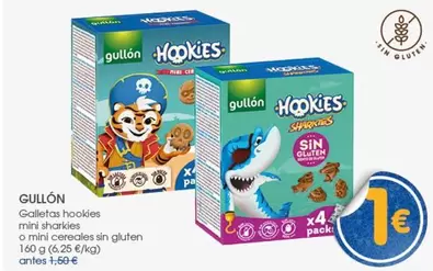 Oferta de Gullón - Galletas Hookies Mini Shakes O Mini Cereales Sin Gluten por 1€ en Supermercados Plaza