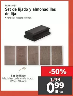 Oferta de Parkside - Set De Lijado Y Almohadillas De Lija por 0,99€ en Lidl