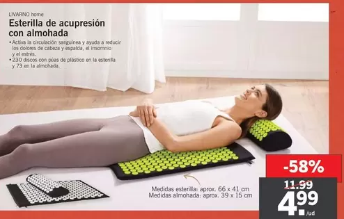 Oferta de Livarno Home - Esterilla De Acupresión Con Almohada por 4,99€ en Lidl