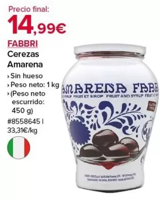 Oferta de Cerezas Amarena por 14,99€ en Costco