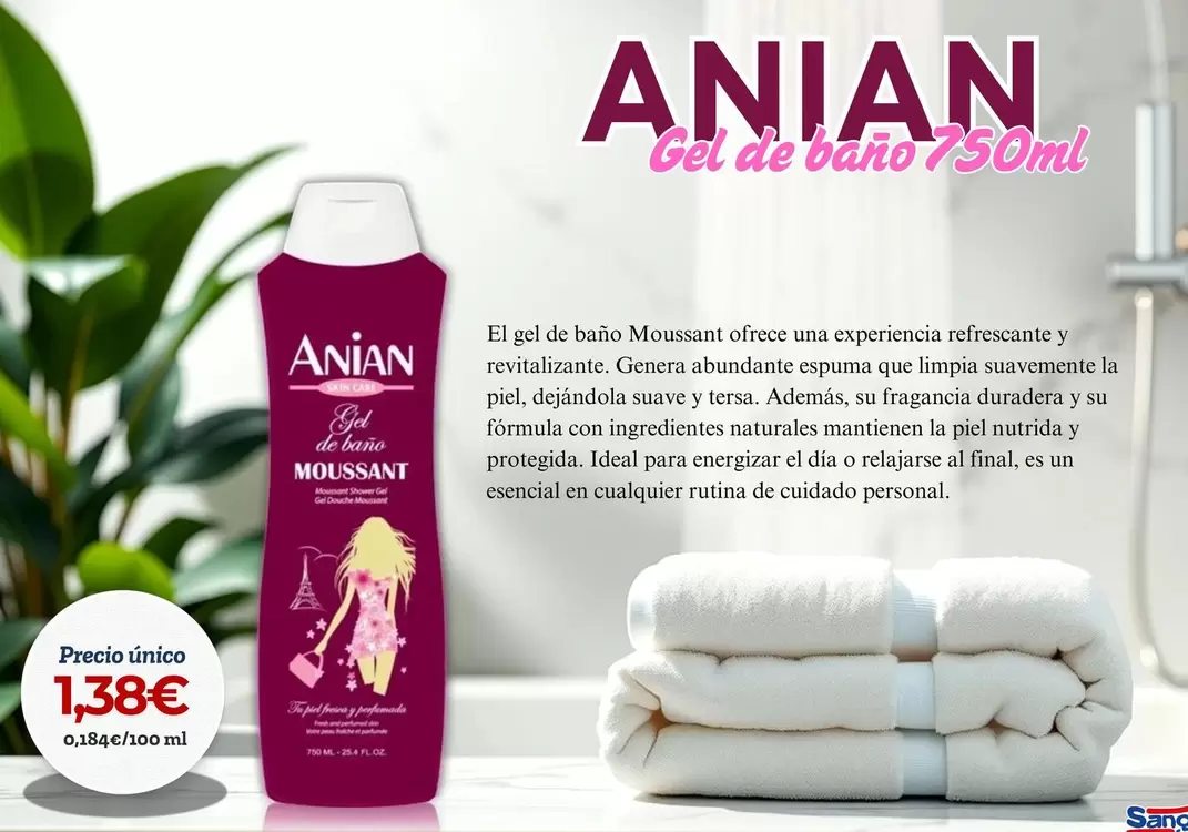 Oferta de Anian - Gel De Bano  por 1,38€ en Sangüi