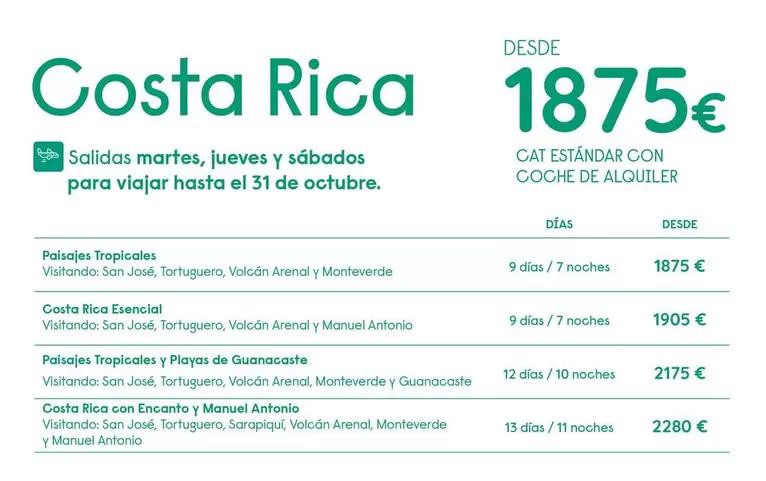 Oferta de Costa -  Rica por 1875€ en Travelplan