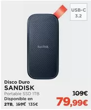 Oferta de Sandisk - Disco Duro por 79,99€ en El Corte Inglés