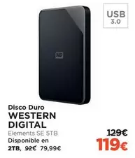 Oferta de Elements - Disco Duro Western Digital por 119€ en El Corte Inglés