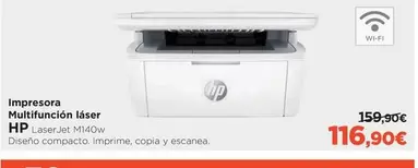 Oferta de HP - Impresora Multifunción Laser por 116,9€ en El Corte Inglés