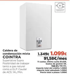 Oferta de Cointra - Caldera De Condensación Mixta por 1099€ en El Corte Inglés