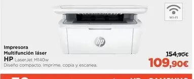 Oferta de HP - Impresora Multifunción Láser por 109,9€ en El Corte Inglés