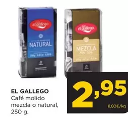 Oferta de El Gallego - Cafe Molido Mezcla O Natural por 2,95€ en Alimerka