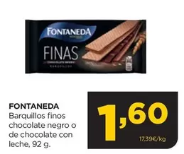 Oferta de Fontaneda - Barquillos Finos Chocolate Negro O De Chocolate Con Leche por 1,6€ en Alimerka