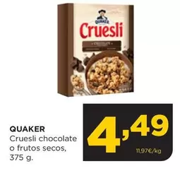 Oferta de Quaker - Cruesli Chocolate O Frutos Secos por 4,49€ en Alimerka