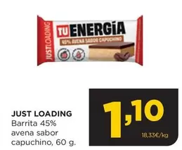 Oferta de Just Loading - Barrita 45% Avena Sabor Capuchino por 1,1€ en Alimerka