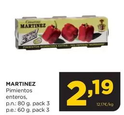 Oferta de Martínez - Pimientos Enteros por 2,19€ en Alimerka